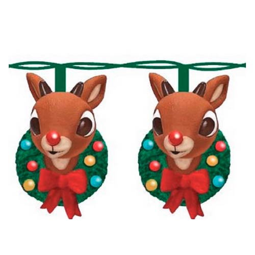 Rudolph the Red-Nosed Reindeer with Wreath Light Set